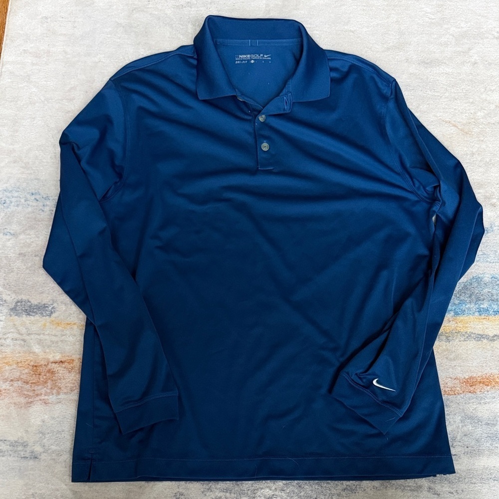 (232)Nike Men's Deep Blue Polo Shirt